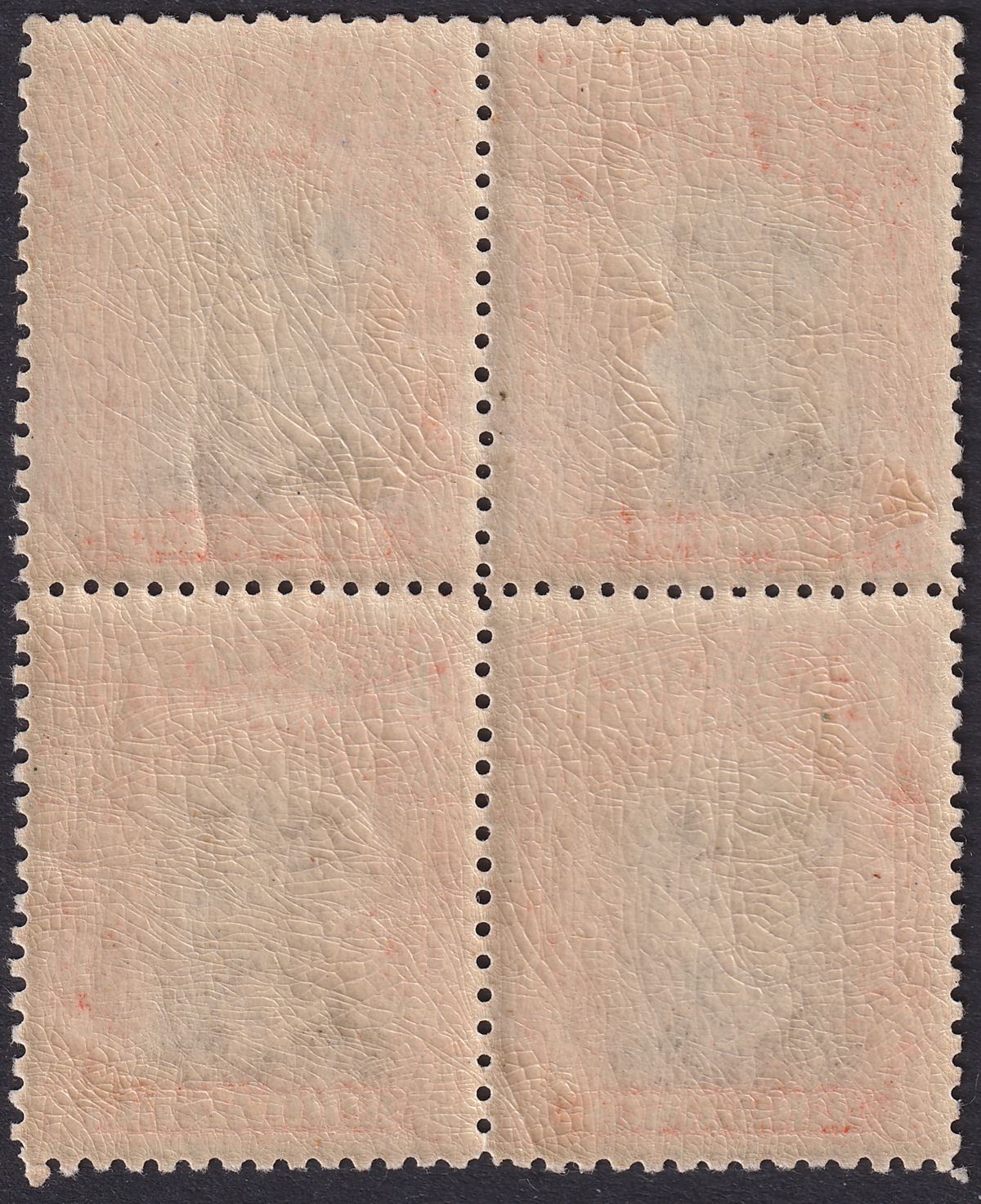 Rhodesia 1918 KGV Admiral 4d Blk + Or-Red Die IIIB p14 Block Mint SG261 Plate 9