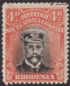 Click for more photos and details Rhodesia 1918 KGV Admiral 4d Black + Orange-Red Die IIIB p14 Mint SG261 Plate 9