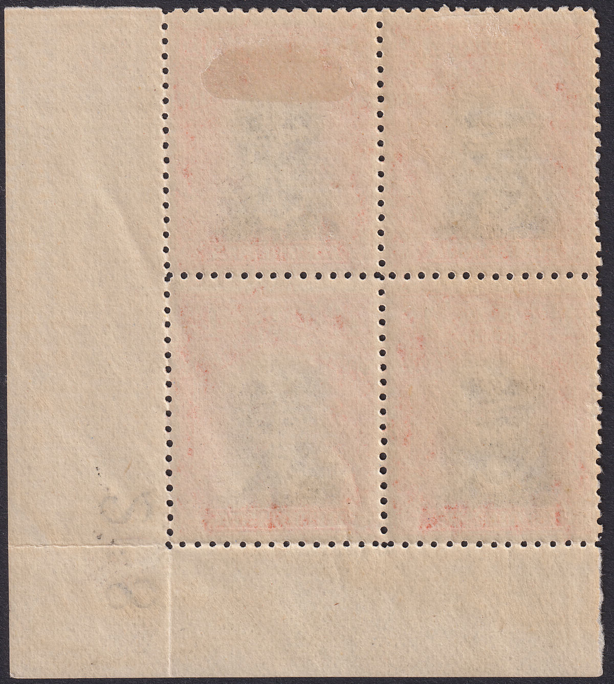Rhodesia 1918 KGV Admiral 4d Black + Orange-Red Die IIIB p14 Sheet No Mint SG261