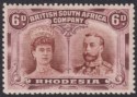 Click for more photos and details Rhodesia 1910 KGV Double Head 6d Brown and Purple Mint SG145 cat £75