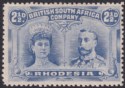 Click for more photos and details Rhodesia 1910 KGV Double Head 2½d Ultramarine p13½ Mint SG184 cat £45