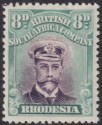 Rhodesia 1922 KGV Admiral 8d Mauve + Pl Blue-Green Die IIIB p14 Mint SG296 c£45