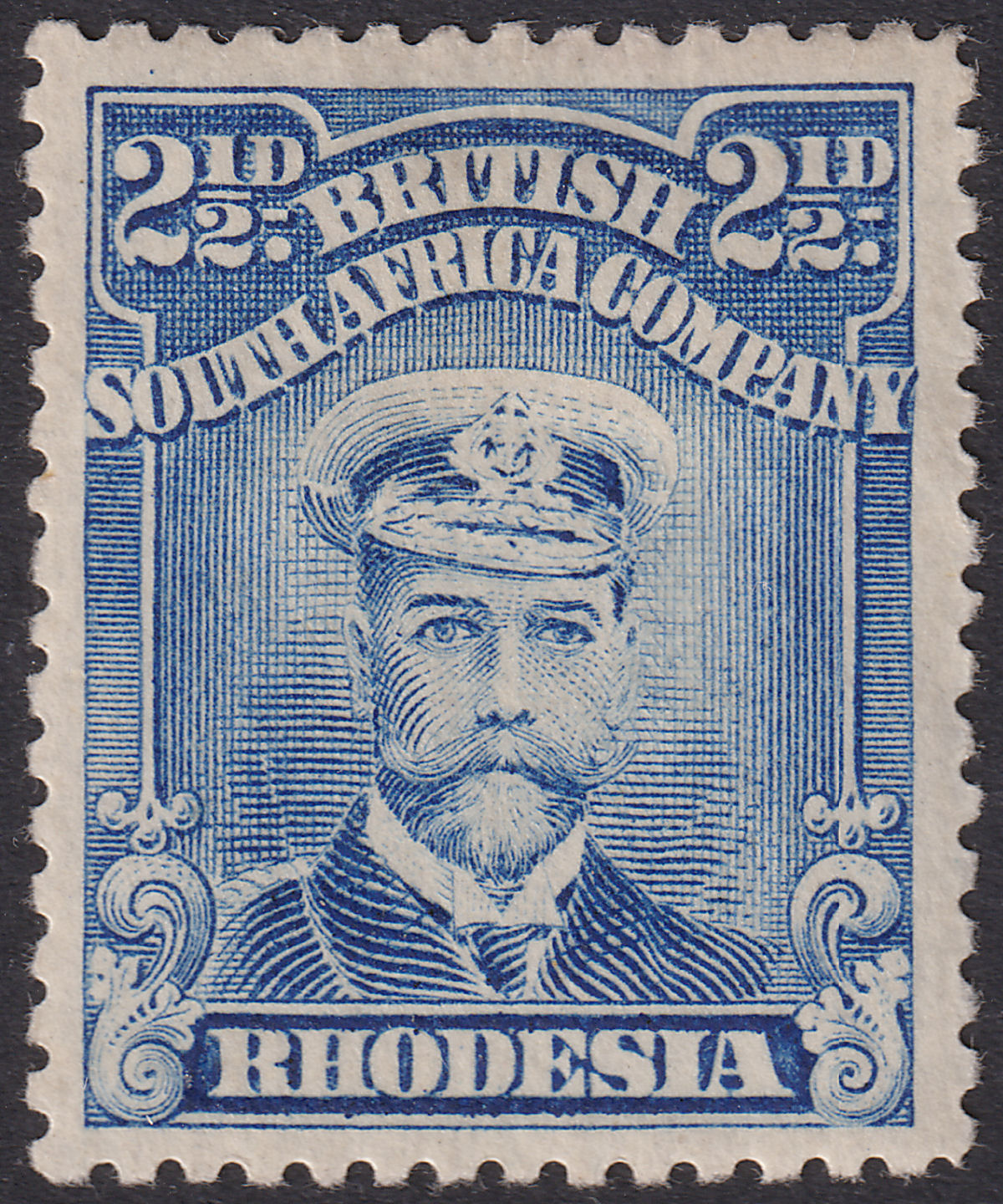 Rhodesia 1913 KGV Admiral 2½d Deep Blue p14 Mint SG201