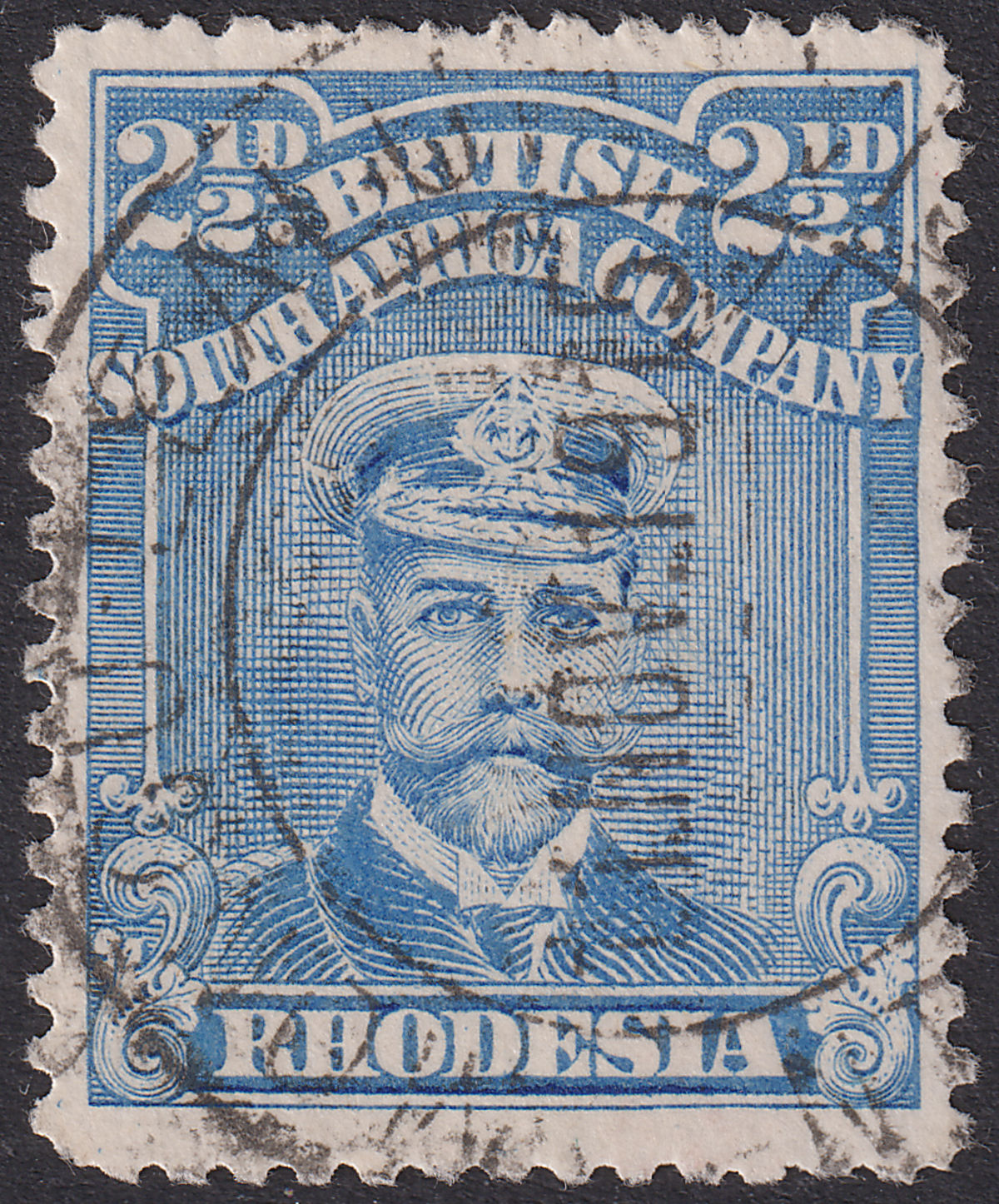 Rhodesia 1913 KGV Admiral 2½d Cobalt p14 Used MONGU LEALUI NW Pmk SG200 cat £48