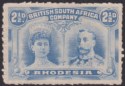 Click for more photos and details Rhodesia 1910 KGV Double Head 2½d Dull Blue Clandestine Roulette Unused SG132CR