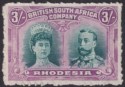 Click for more photos and details Rhodesia 1910 KGV Double Head 3sh Clandestine Roulette Mint SG158CR