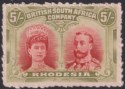 Click for more photos and details Rhodesia 1910 KGV Double Head 5sh Deep Shade Clandestine Roulette Mint SG160CR