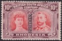 Click for more photos and details Rhodesia 1910 KGV SPECIMEN Double Head 10d Scarlet + Red Mauve Mint SG149s