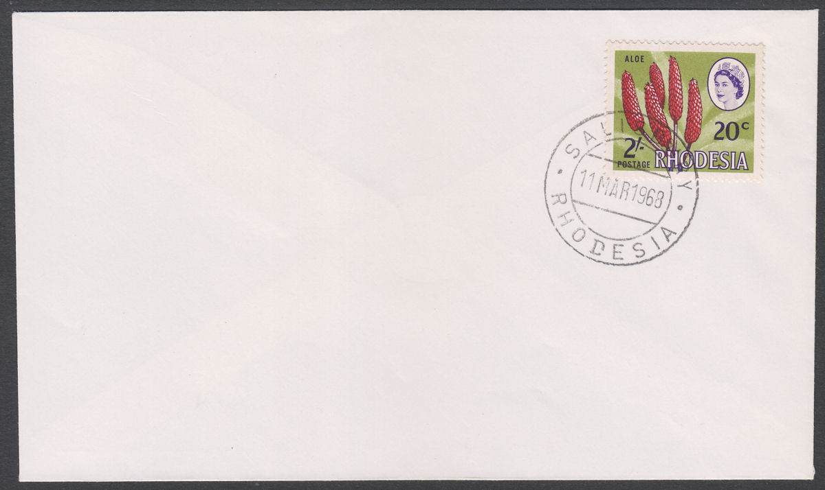 Rhodesia 1968 QEII Dual Currency 2sh/20c Used on Unaddressed First Day Cover