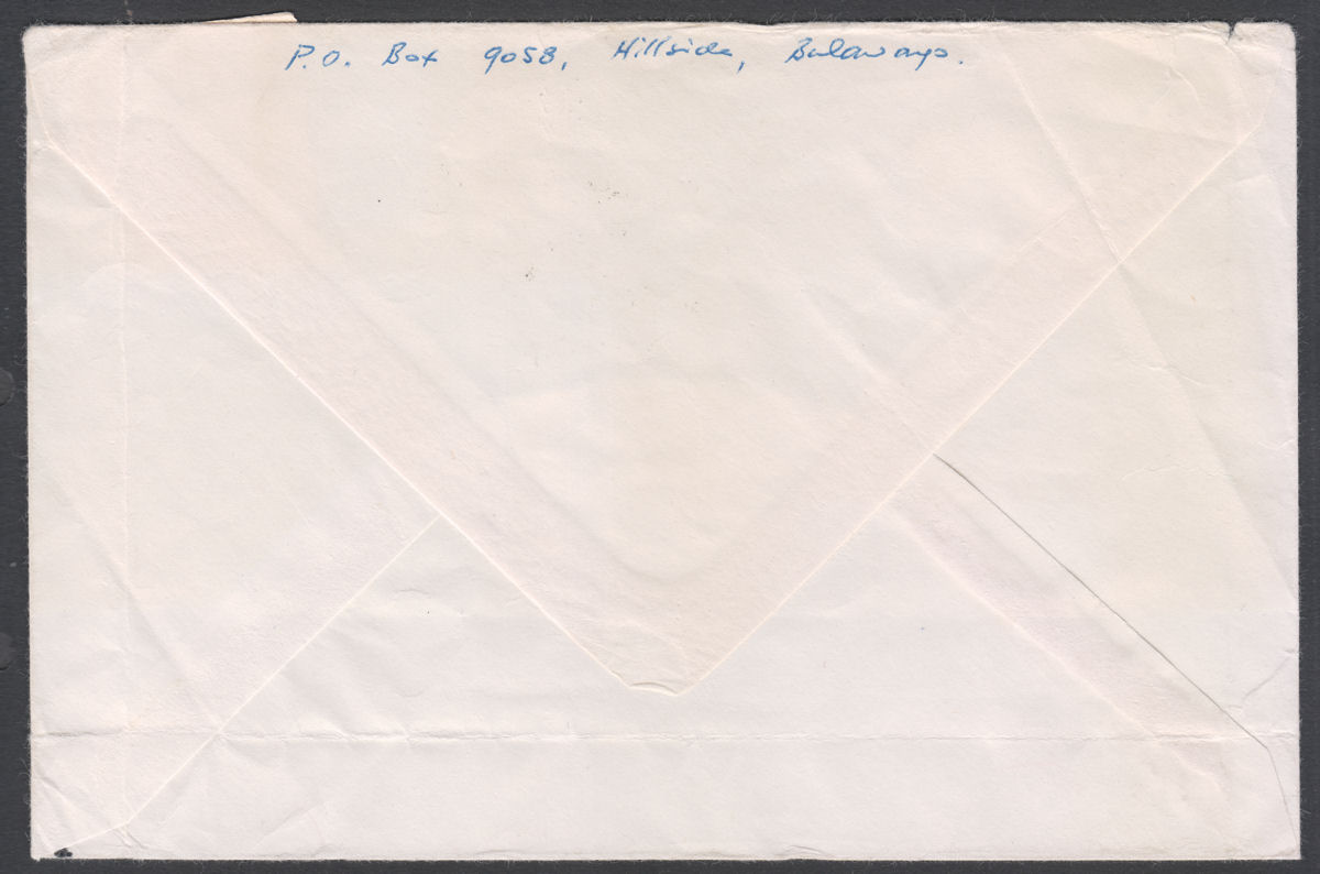 Rhodesia QEII Dual Currency Marginal 12sh/20c Used on Airmail Cover RAYLTON