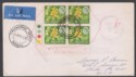 Click for more photos and details Rhodesia 1972 QEII Dual Currency 15c Block Underpaid Cover BIRCHENOUGH BRIDGE