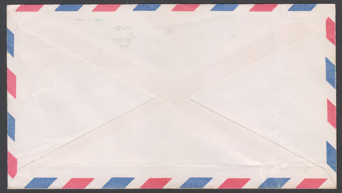 Rhodesia 1969 QEII Dual Currency 1sh/10c Used on Airmail Cover SALISBURY - USA