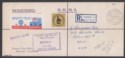 Click for more photos and details Rhodesia 1966 QEII Unstamped Used Registered Airmail Cover SALISBURY w CAF Label