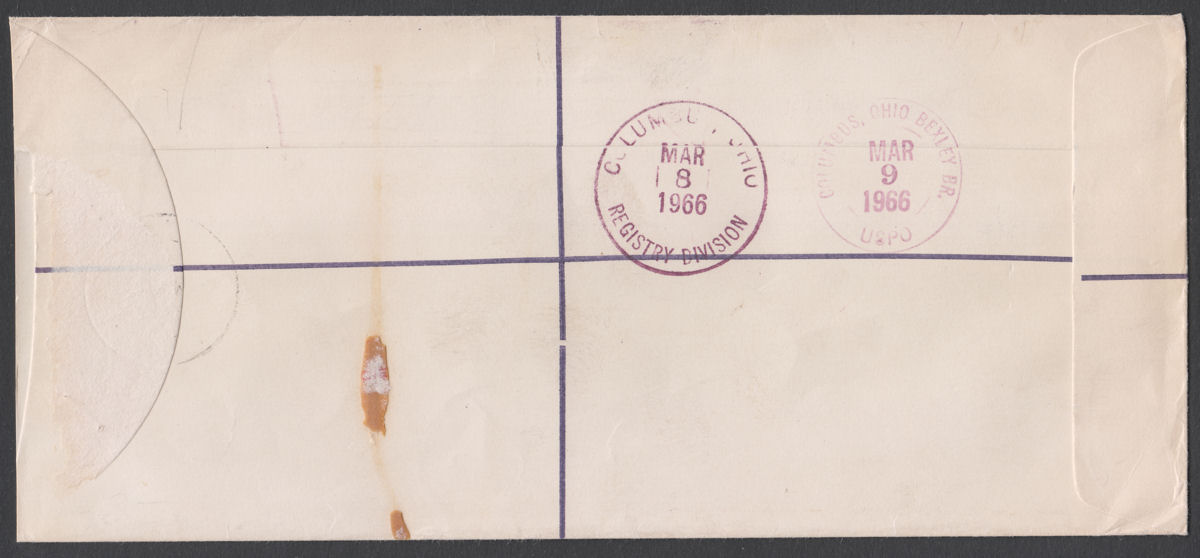 Rhodesia 1966 QEII Unstamped Used Registered Airmail Cover SALISBURY w CAF Label