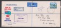 Click for more photos and details Rhodesia 1966 QEII 1sh3d Used on Registered Airmail Cover to SWA w Petrol Label