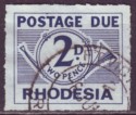 Rhodesia 1965 Postage Due 2d Deep Blue Roulette Used SG D9