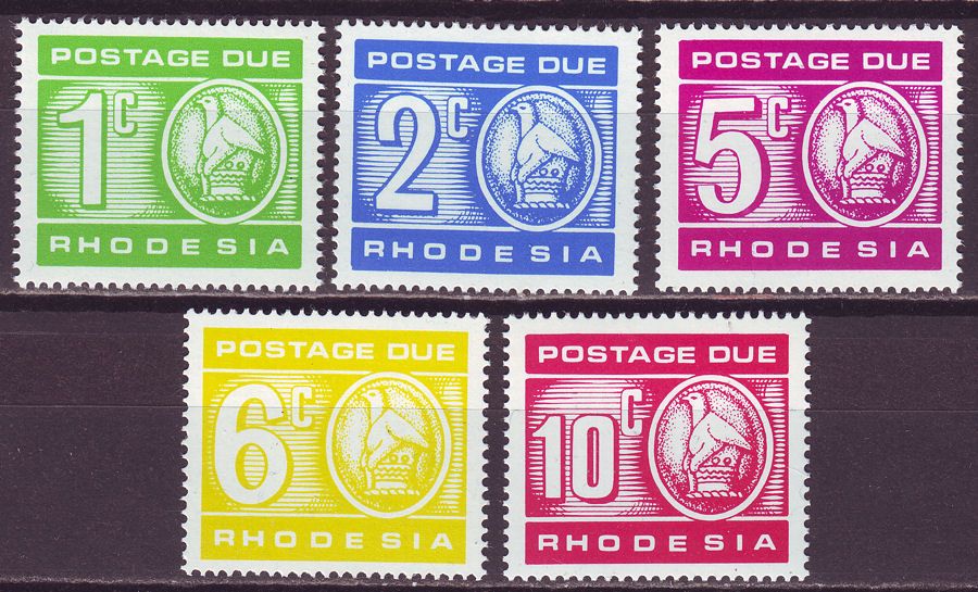 Rhodesia 1970-73 Postage Due Set Mint SG D18-22