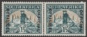 South Africa 1937 Gold Mine 1½d Official Overprint wmk Inverted Pair Mint SG O22