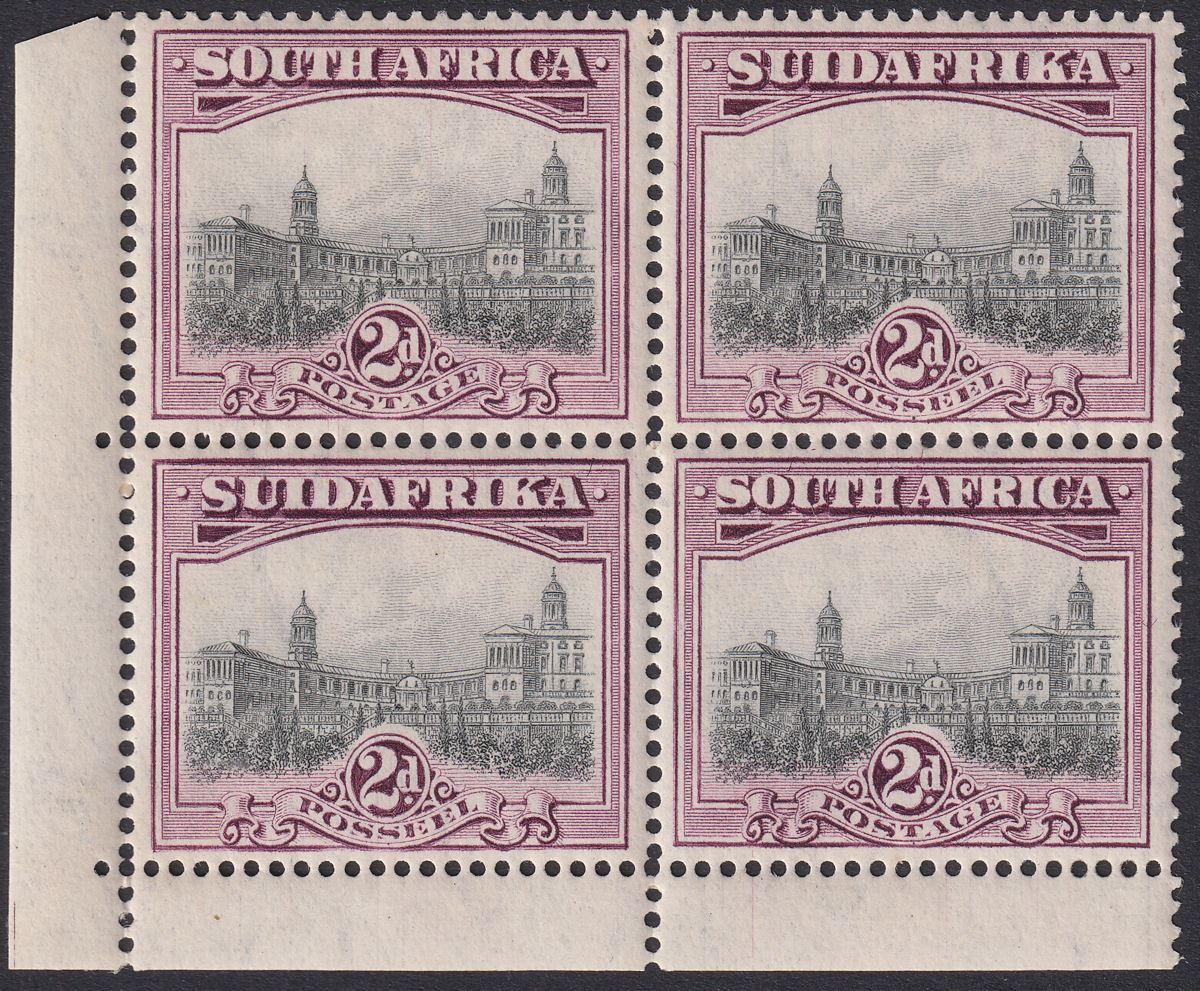 South Africa 1930 KGV Union Buildings 2d p14x13½ Down Block Mint SG34b cat £80