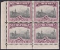 Click for more photos and details South Africa 1930 KGV Union Buildings 2d p14x13½ Down Block Mint SG34b cat £80