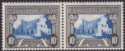 Click for more photos and details South Africa 1944 KGVI Groot Constantia 10sh Blue + Charc Pair Mint SG64ca c£48