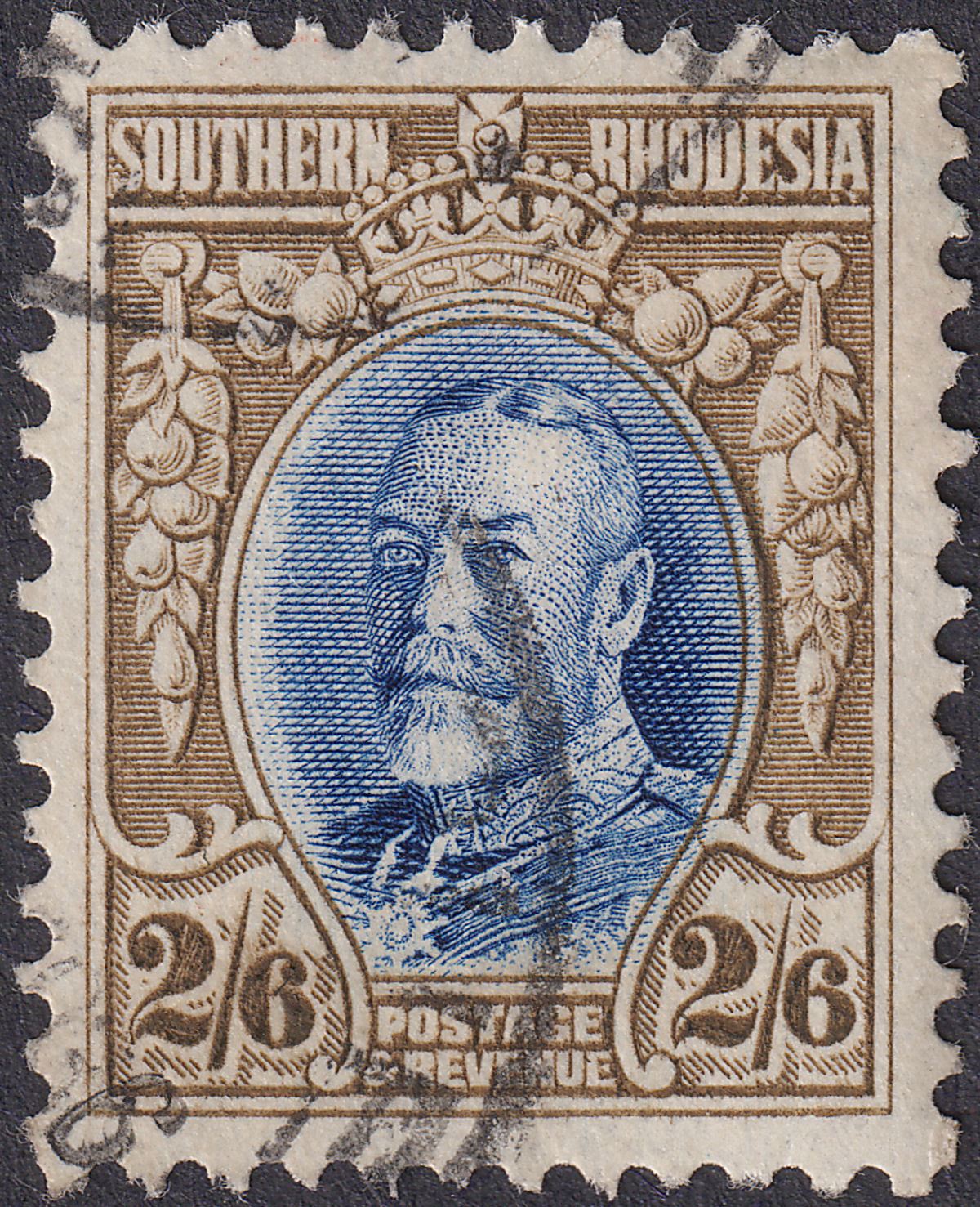 Southern Rhodesia 1933 KGV Field Marshal 2sh6d Blue & Drab p11½ Used SG26a c £60