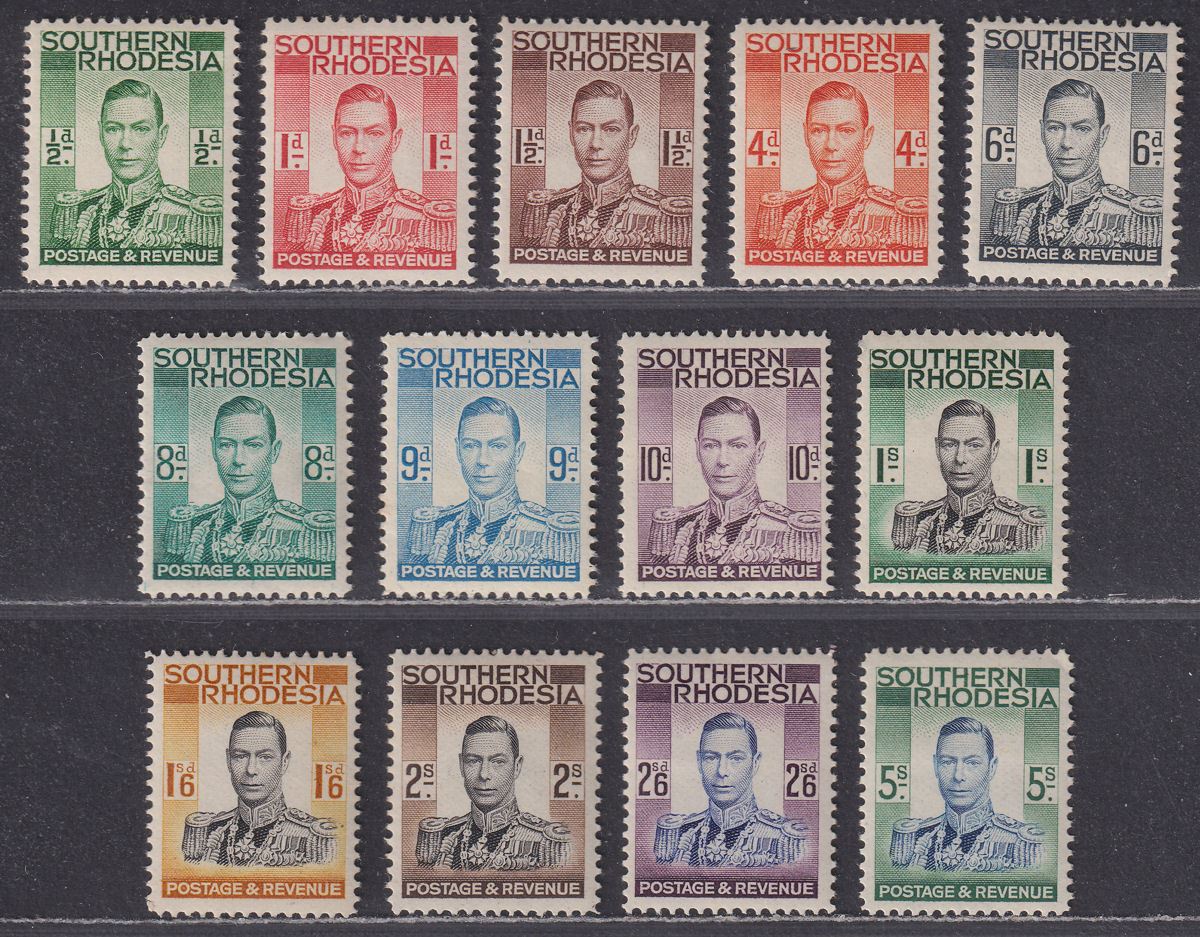 Southern Rhodesia 1937 King George VI Set Mint SG40-52 cat £85