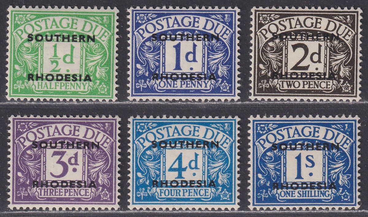 Southern Rhodesia 1951 KGVI Postage Due Overprint Set Mint SG D1-D7 cat £16