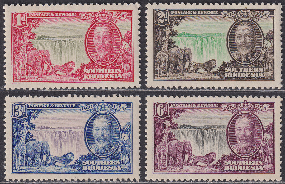 Southern Rhodesia 1935 KGV Silver Jubilee Set Mint SG31-34 cat £30 faults