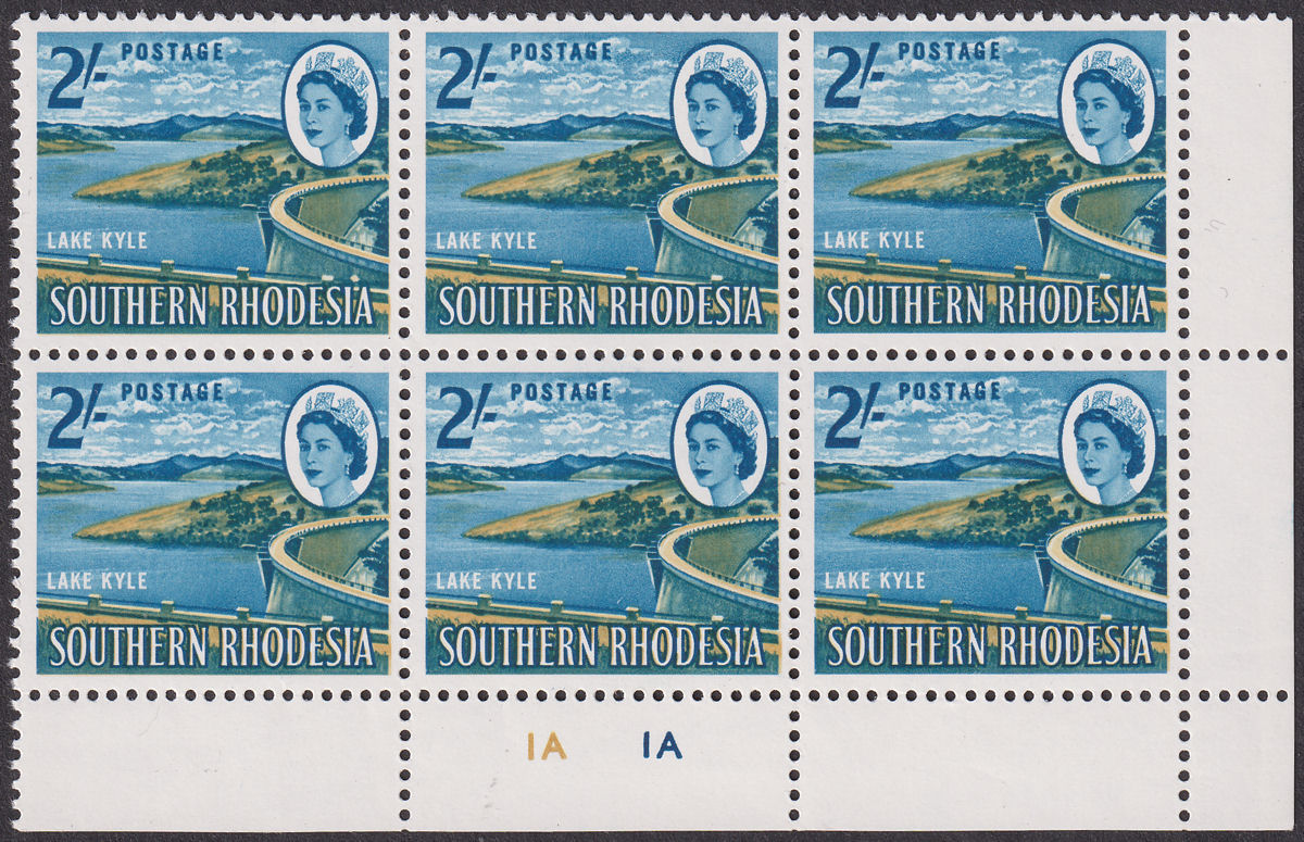Southern Rhodesia 1964 QEII Lake 2sh Block Dot over IA Variety Mint SG101a c£34
