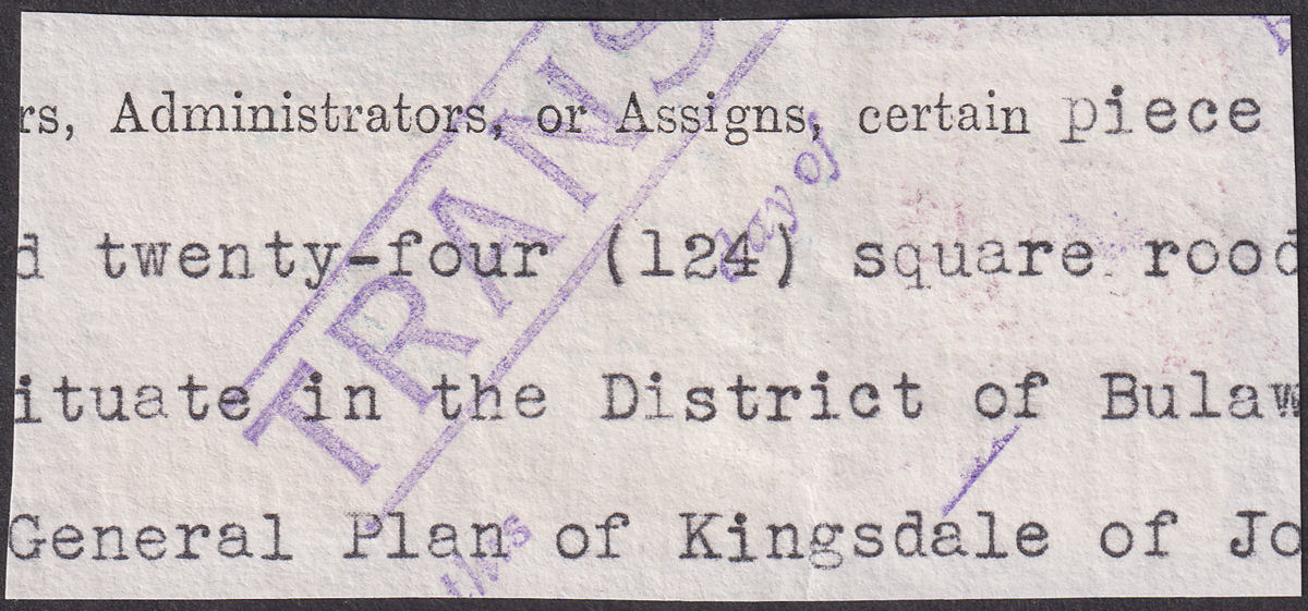 Southern Rhodesia 1931 KGV Revenue £1, Postage 5sh, 1sh Fiscally Used on Piece