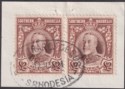 Southern Rhodesia 1931 KGV Revenue £2 Pair Used on Piece BF13