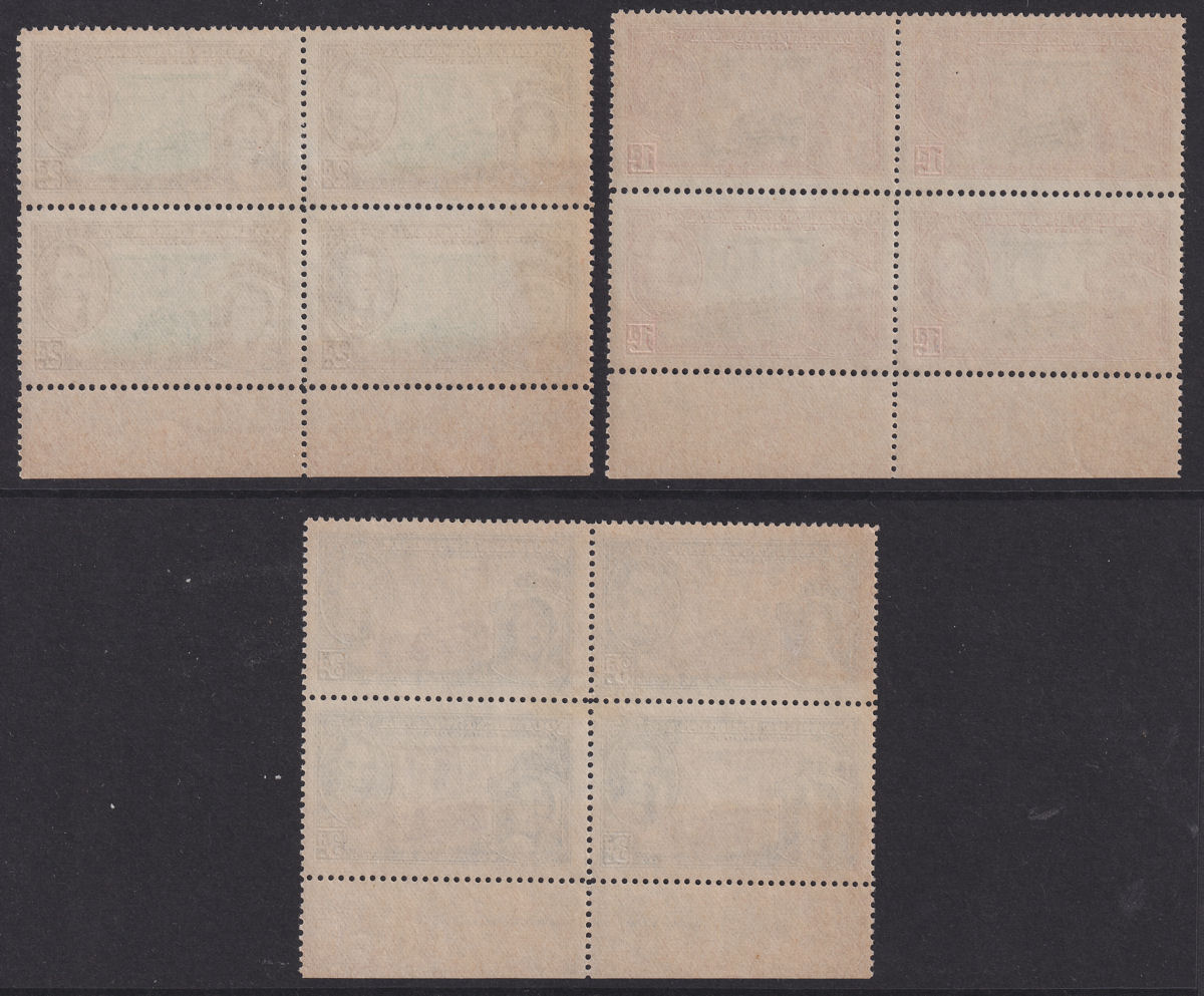 Southern Rhodesia 1937 KGVI Coronation Imprint Block Set to 6d Mint SG36-38