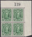 Click for more photos and details Southern Rhodesia 1933 KGV Field Marshal ½d Green Sheet No Block of 4 Mint SG15a
