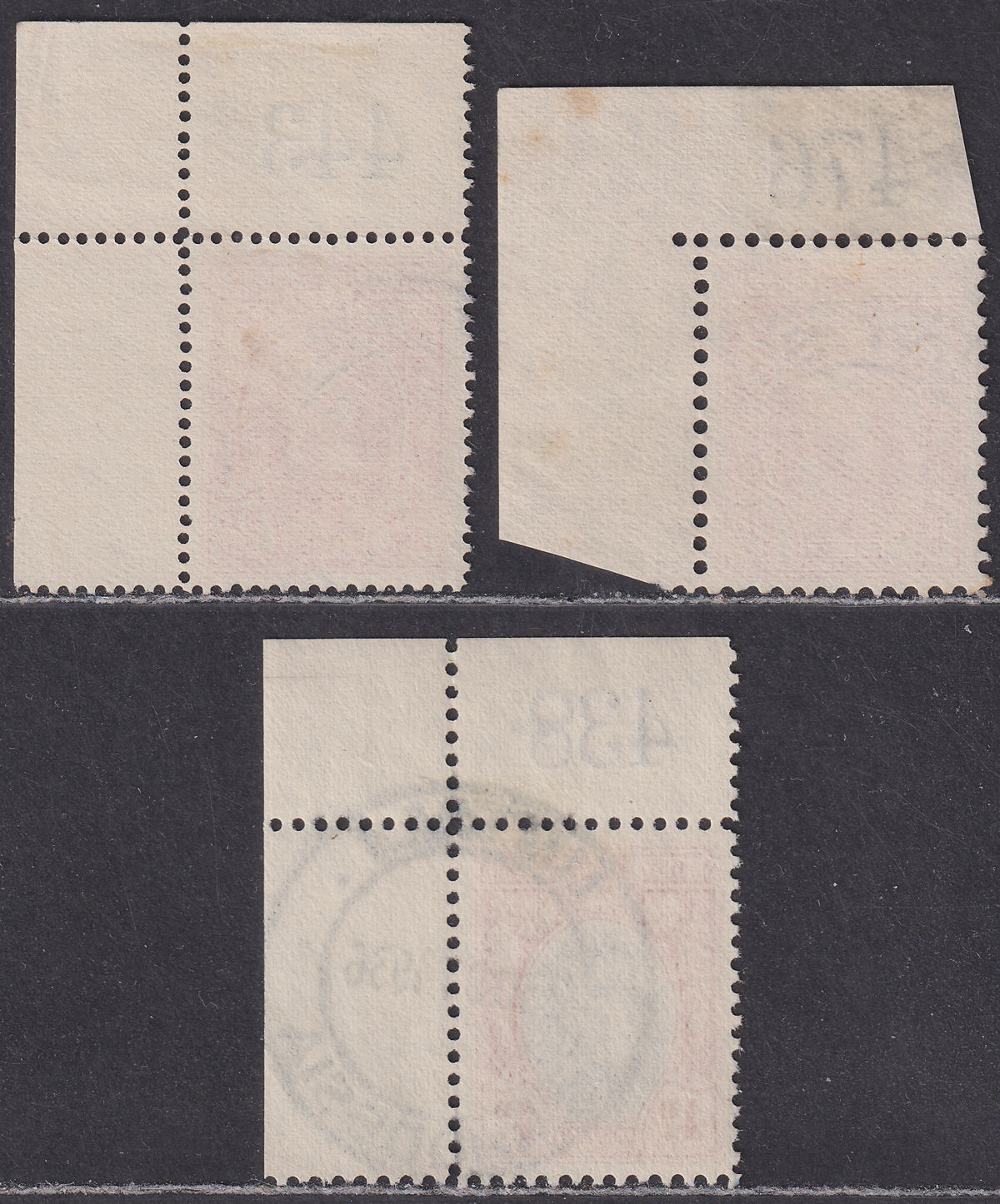 Southern Rhodesia 1931-35 KGV Field Marshal 1d, 1d, 4d with Sheet No Used