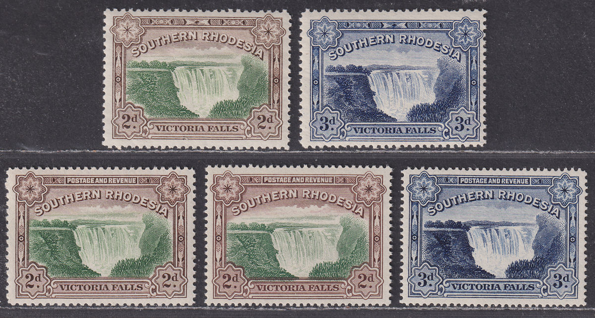 Southern Rhodesia 1932-41 KGV Victoria Falls Selection Mint cat £45