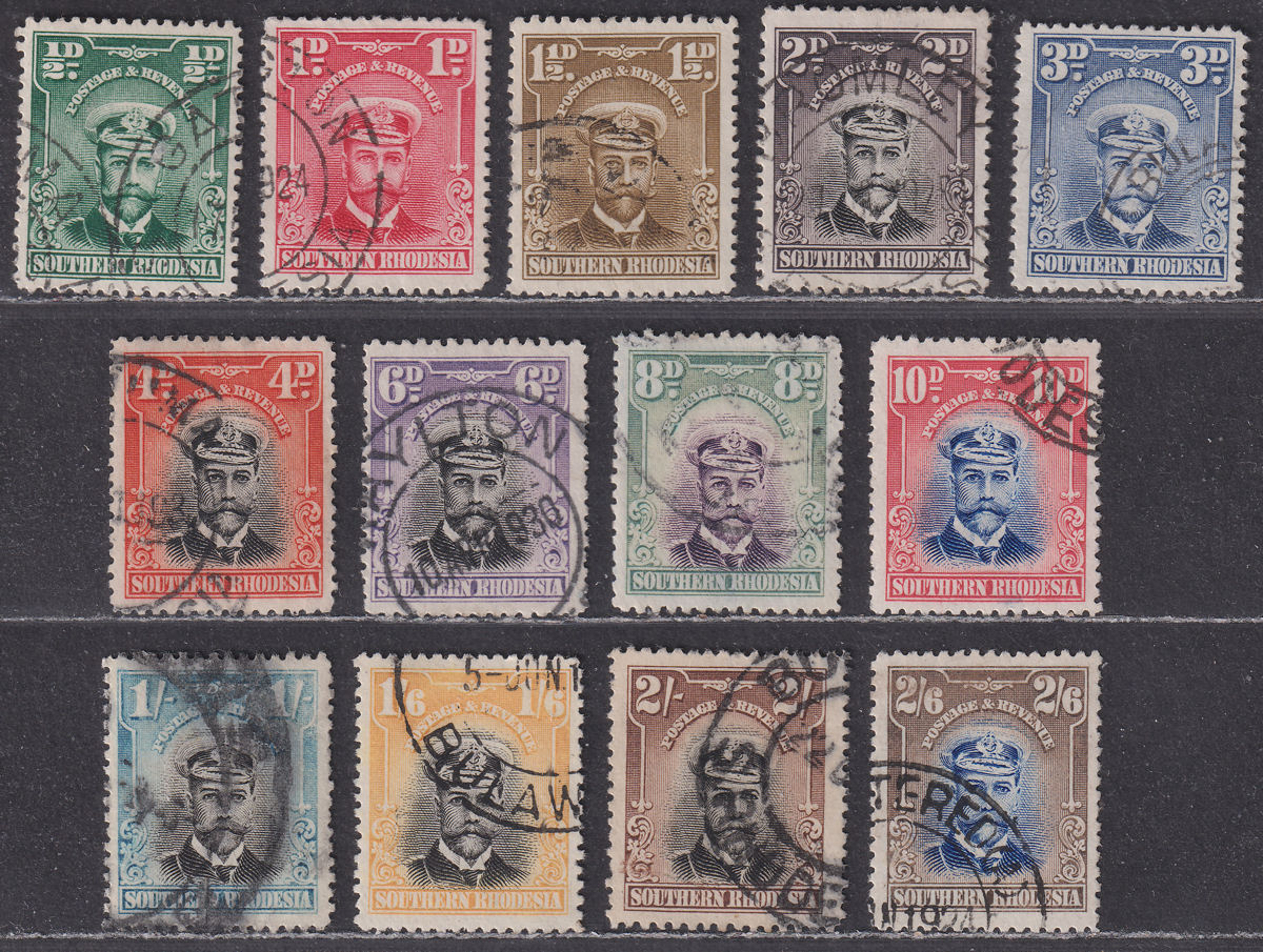 Southern Rhodesia 1924 KGV Admiral Set to 2sh6d Used SG1-13