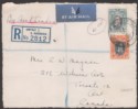 Click for more photos and details Southern Rhodesia 1937 KGV 1sh 4d Regd Airmail Cover Front Used Umtali to Canada