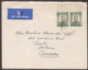Click for more photos and details Southern Rhodesia KGVI 1sh x 2 Used on Cover Victoria Falls to Toronto, Canada