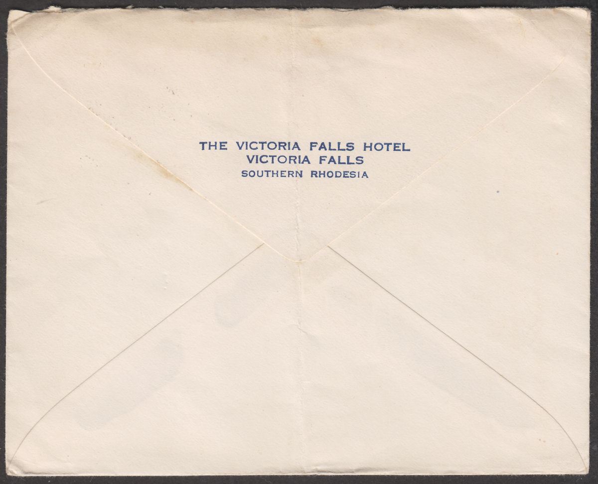 Southern Rhodesia KGVI 1sh x 2 Used on Cover Victoria Falls to Toronto, Canada