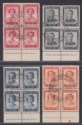 Click for more photos and details Southern Rhodesia 1947 KGVI Victory Imprint Block Set Used SG64-67