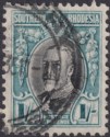 Click for more photos and details Southern Rhodesia 1935 KGV Field Marshal 1sh Blk + Gr Blue p11½ Used SG23a c £75
