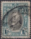 Click for more photos and details Southern Rhodesia 1937 KGV Field Marshal 1sh Blk + Grn Blue p14 Used SG23b c£180