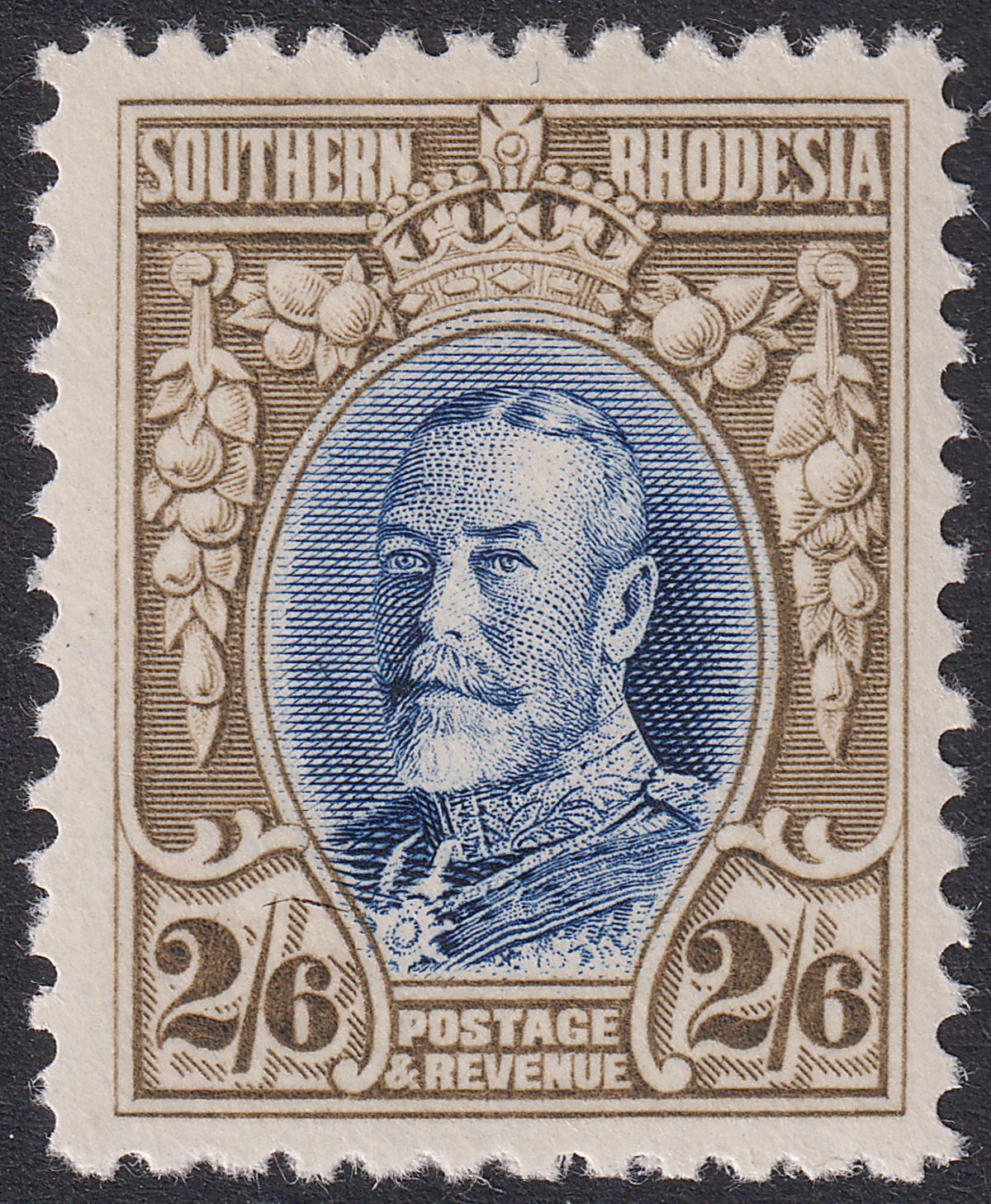 Southern Rhodesia 1931 KGV Field Marshal 2sh6d Blue and Drab perf 12 Mint SG26