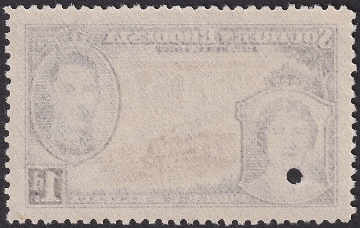 Southern Rhodesia 1937 KGVI Coronation 1d S + V Printer's SPECIMEN Sample SG36PS
