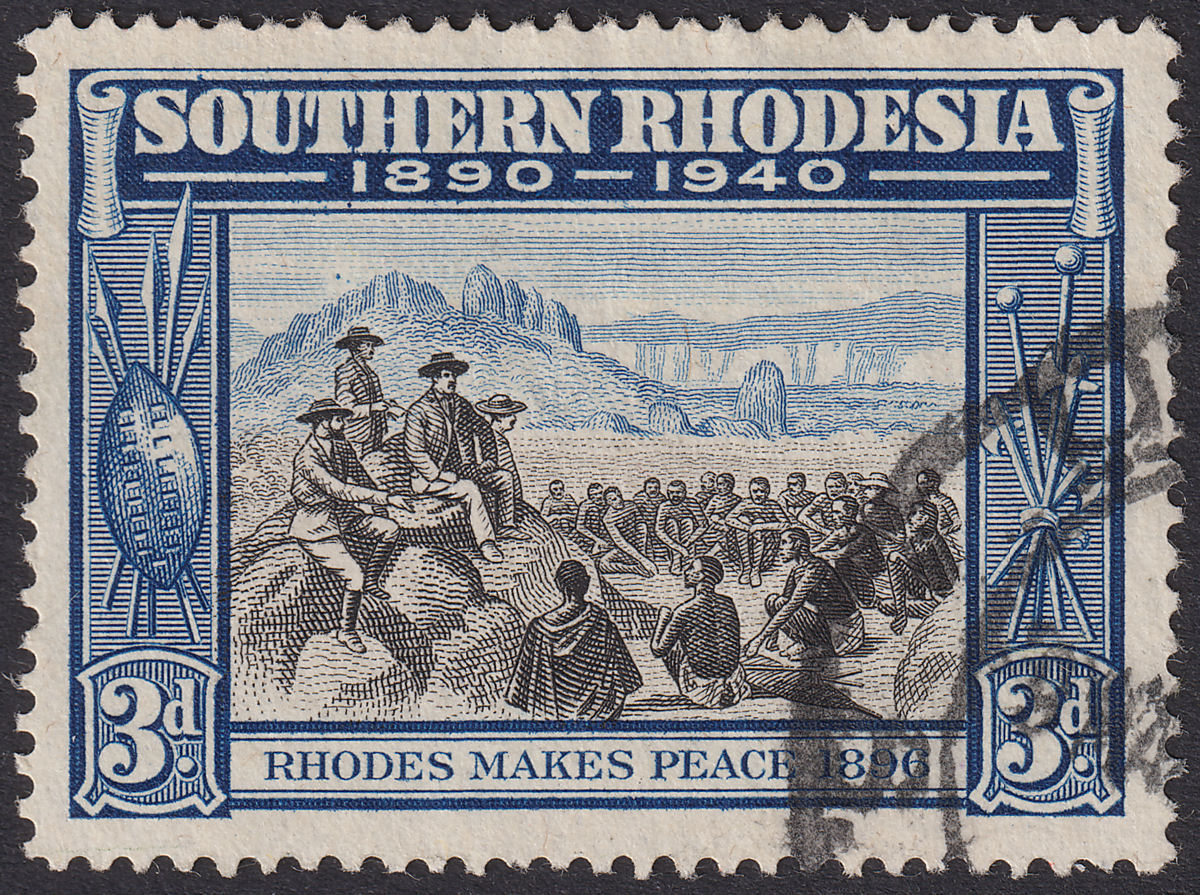 Southern Rhodesia 1940 KGVI 3d with Smoke Signal Variety Used SG57b cat £140