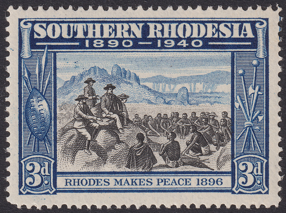 Southern Rhodesia 1940 KGVI 3d with Marks in Sky Mint SG57