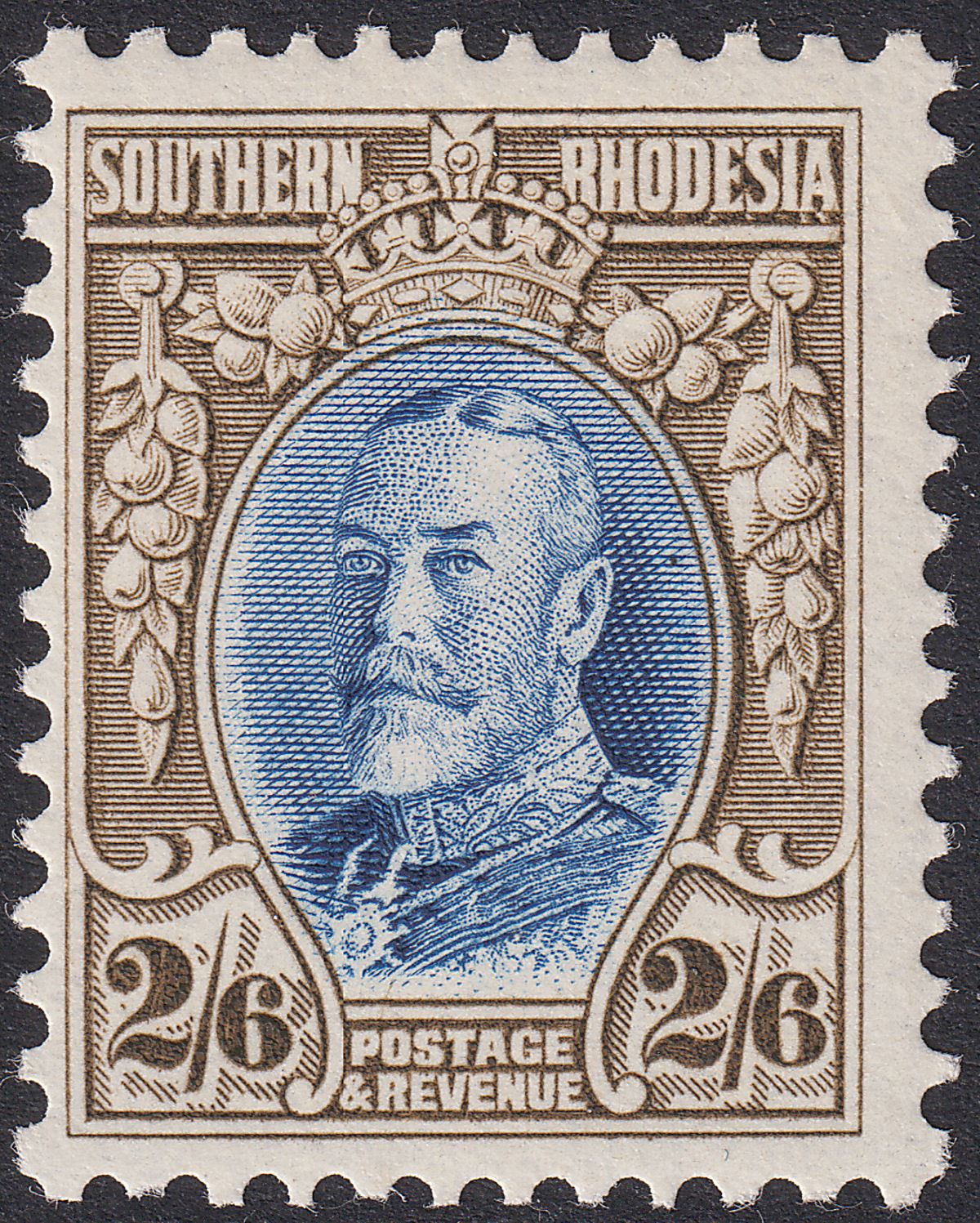 Southern Rhodesia 1933 KGV Field Marshal 2sh6d Blue and Drab perf 11½ Mint SG26a