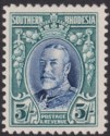Click for more photos and details Southern Rhodesia 1931 KGV Field Marshal 5sh Blue + Blue-Green Mint SG27 cat £60