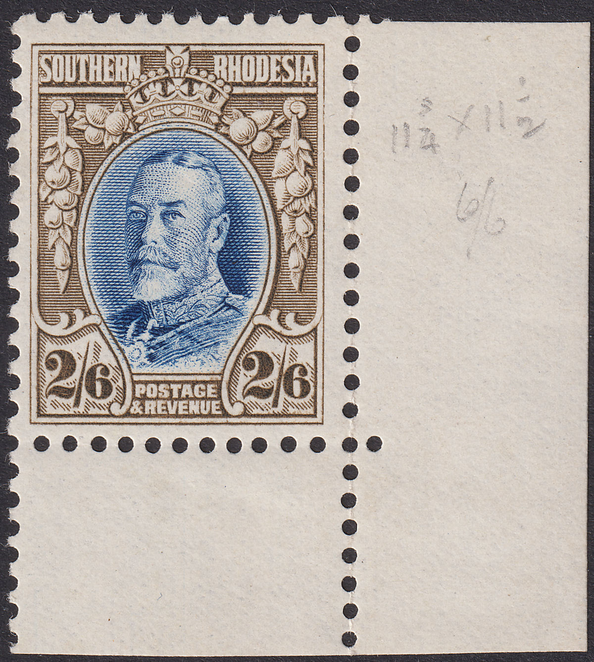 Southern Rhodesia 1933 KGV Field Marshal 2sh6d Blue and Drab perf 11½ Mint SG26a